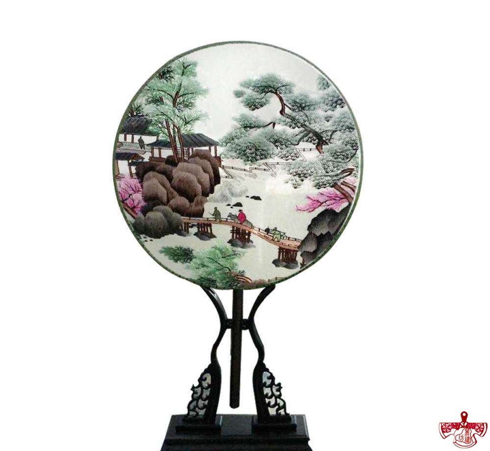 中國風刺繡圓宮扇 中國風刺繡圓宮扇