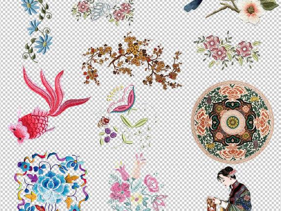 刺繡圖案的構成四種形式 刺繡圖案的構成四種形式