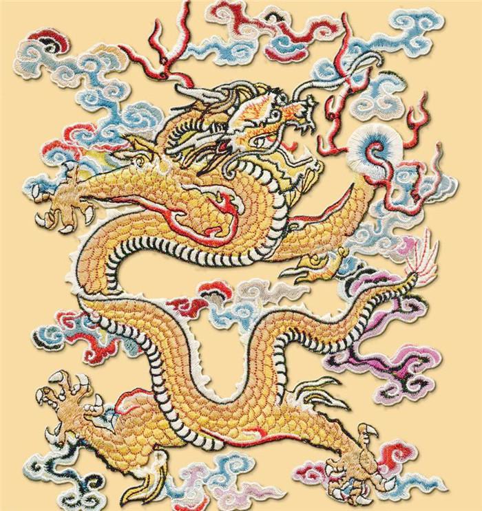 騰云駕霧龍紋刺繡圖案 騰云駕霧龍紋刺繡圖案