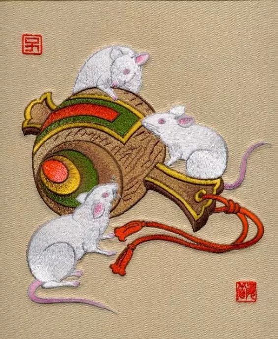 十二生肖刺繡圖案 十二生肖刺繡圖案