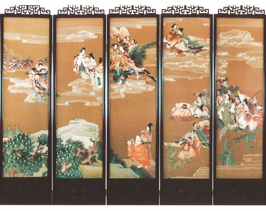 中國屏風工藝刺繡加工 中國屏風工藝刺繡加工