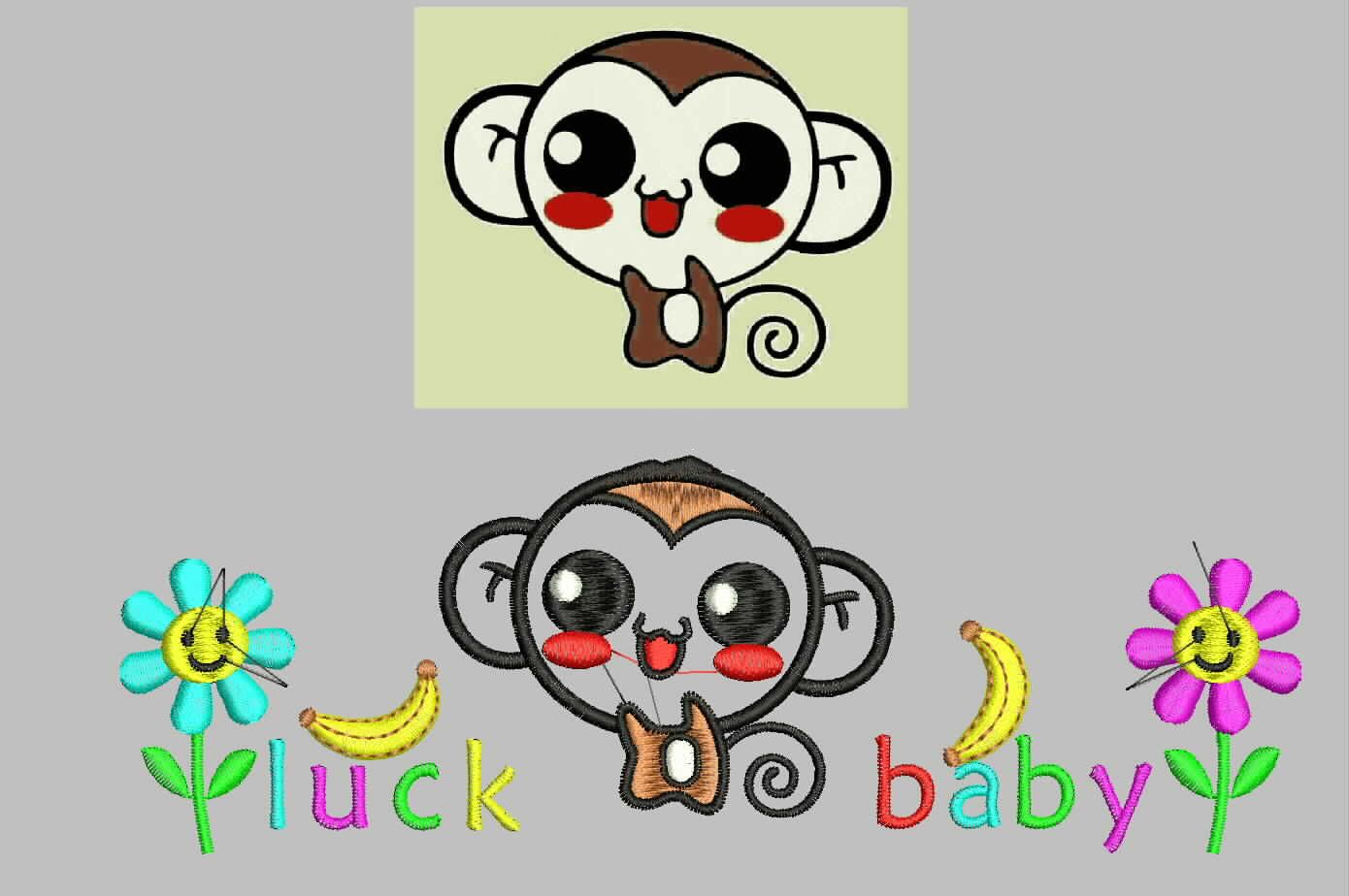 適用童裝繡花猴子圖案7804針 適用童裝繡花猴子圖案7804針