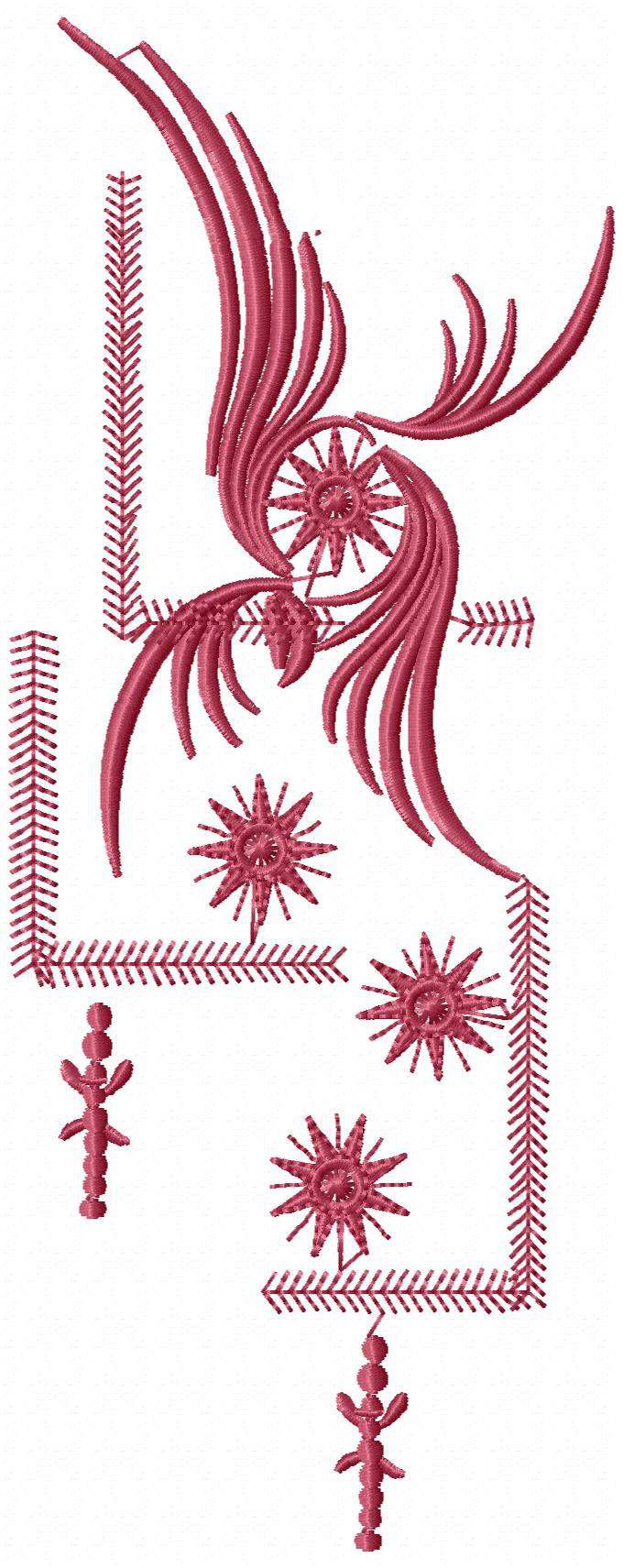 曲線花繡花圖案 曲線花繡花圖案