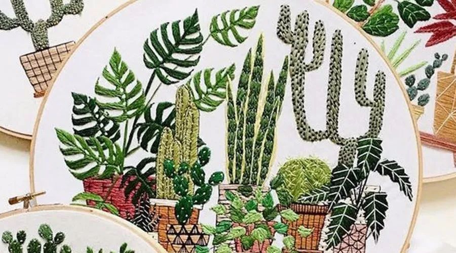 2種葉子立體刺繡效果繡法 2種葉子立體刺繡效果繡法